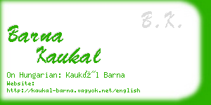 barna kaukal business card